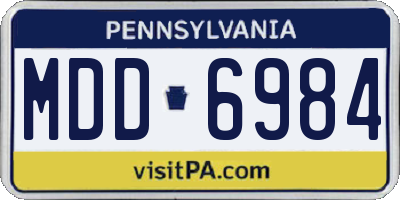 PA license plate MDD6984