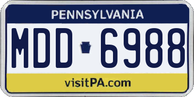 PA license plate MDD6988