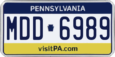 PA license plate MDD6989