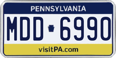 PA license plate MDD6990