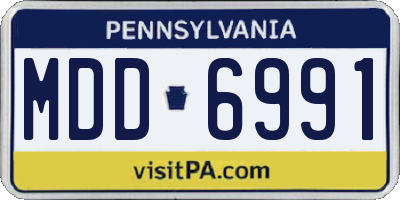 PA license plate MDD6991