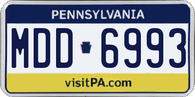 PA license plate MDD6993