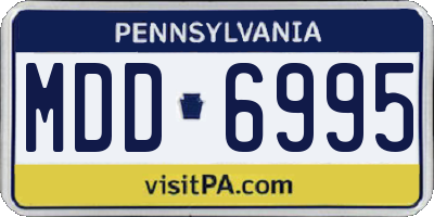 PA license plate MDD6995
