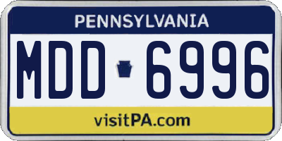 PA license plate MDD6996