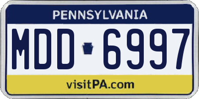 PA license plate MDD6997