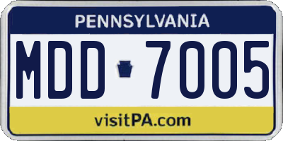 PA license plate MDD7005
