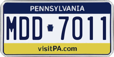 PA license plate MDD7011