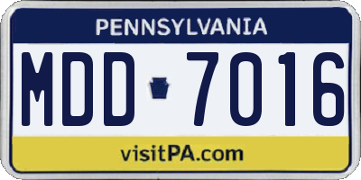 PA license plate MDD7016