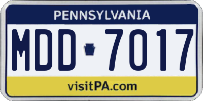 PA license plate MDD7017