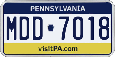 PA license plate MDD7018