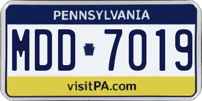 PA license plate MDD7019