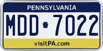 PA license plate MDD7022