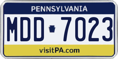 PA license plate MDD7023