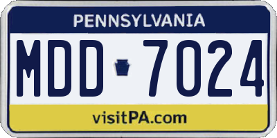 PA license plate MDD7024