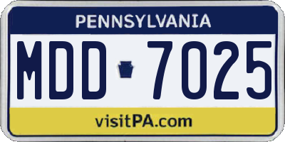 PA license plate MDD7025