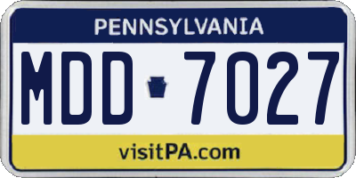 PA license plate MDD7027