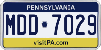 PA license plate MDD7029