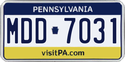 PA license plate MDD7031