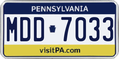 PA license plate MDD7033