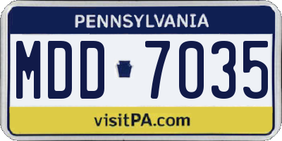 PA license plate MDD7035