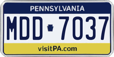 PA license plate MDD7037