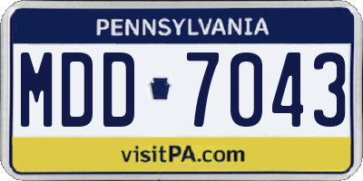 PA license plate MDD7043