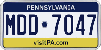 PA license plate MDD7047