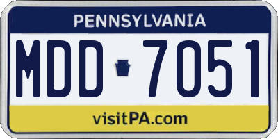 PA license plate MDD7051