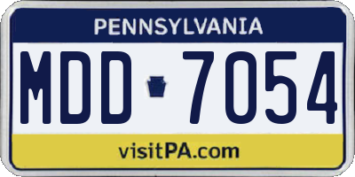 PA license plate MDD7054