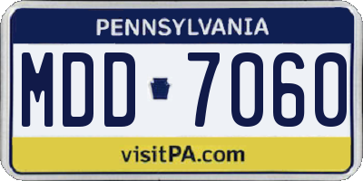 PA license plate MDD7060