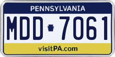 PA license plate MDD7061