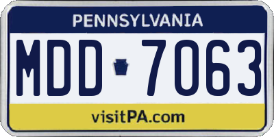 PA license plate MDD7063