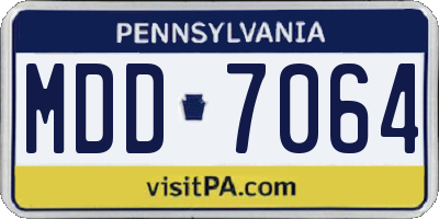 PA license plate MDD7064