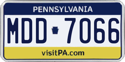 PA license plate MDD7066