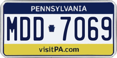 PA license plate MDD7069