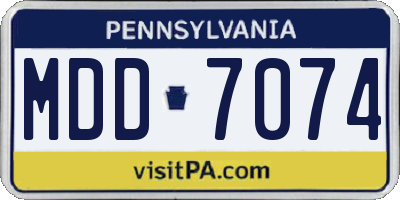 PA license plate MDD7074