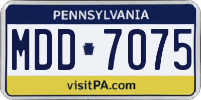 PA license plate MDD7075