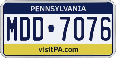 PA license plate MDD7076