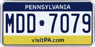 PA license plate MDD7079