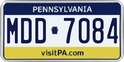 PA license plate MDD7084