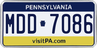 PA license plate MDD7086
