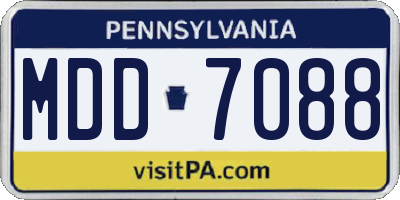 PA license plate MDD7088