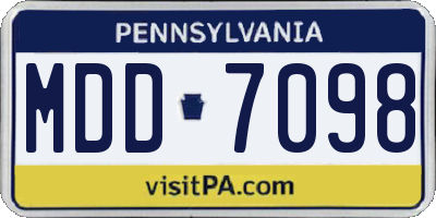 PA license plate MDD7098