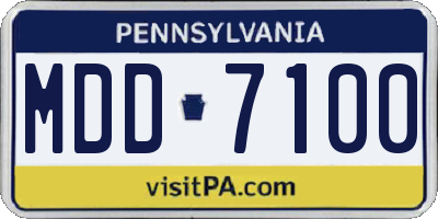PA license plate MDD7100