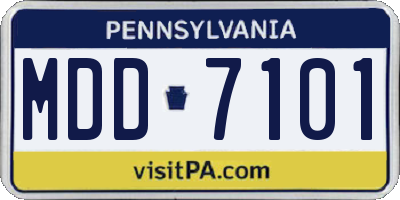 PA license plate MDD7101