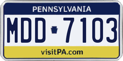 PA license plate MDD7103