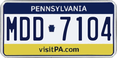 PA license plate MDD7104