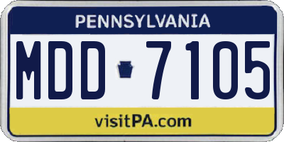 PA license plate MDD7105