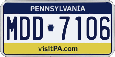 PA license plate MDD7106