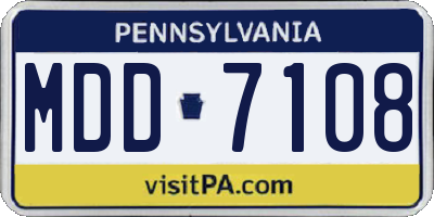 PA license plate MDD7108
